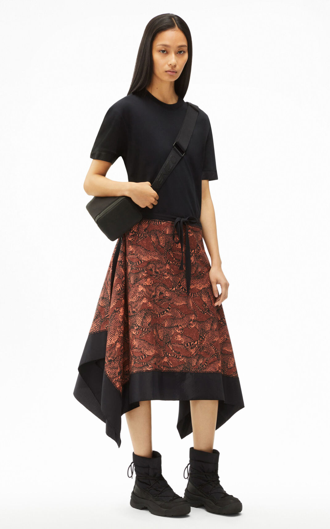 Kenzo Archive flared Elbise Bayan Koyu Pembe | 1694-SKFDG